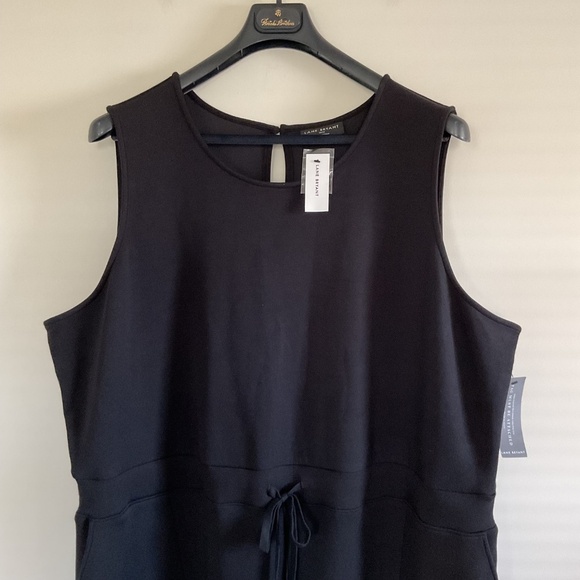 Lane Bryant Journey Elastic Tie-Waist Wide Leg Jumpsuit Sz 30/32 keyhole back - Picture 4 of 16